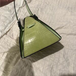 Green Crocodile-Embossed Women's Bag